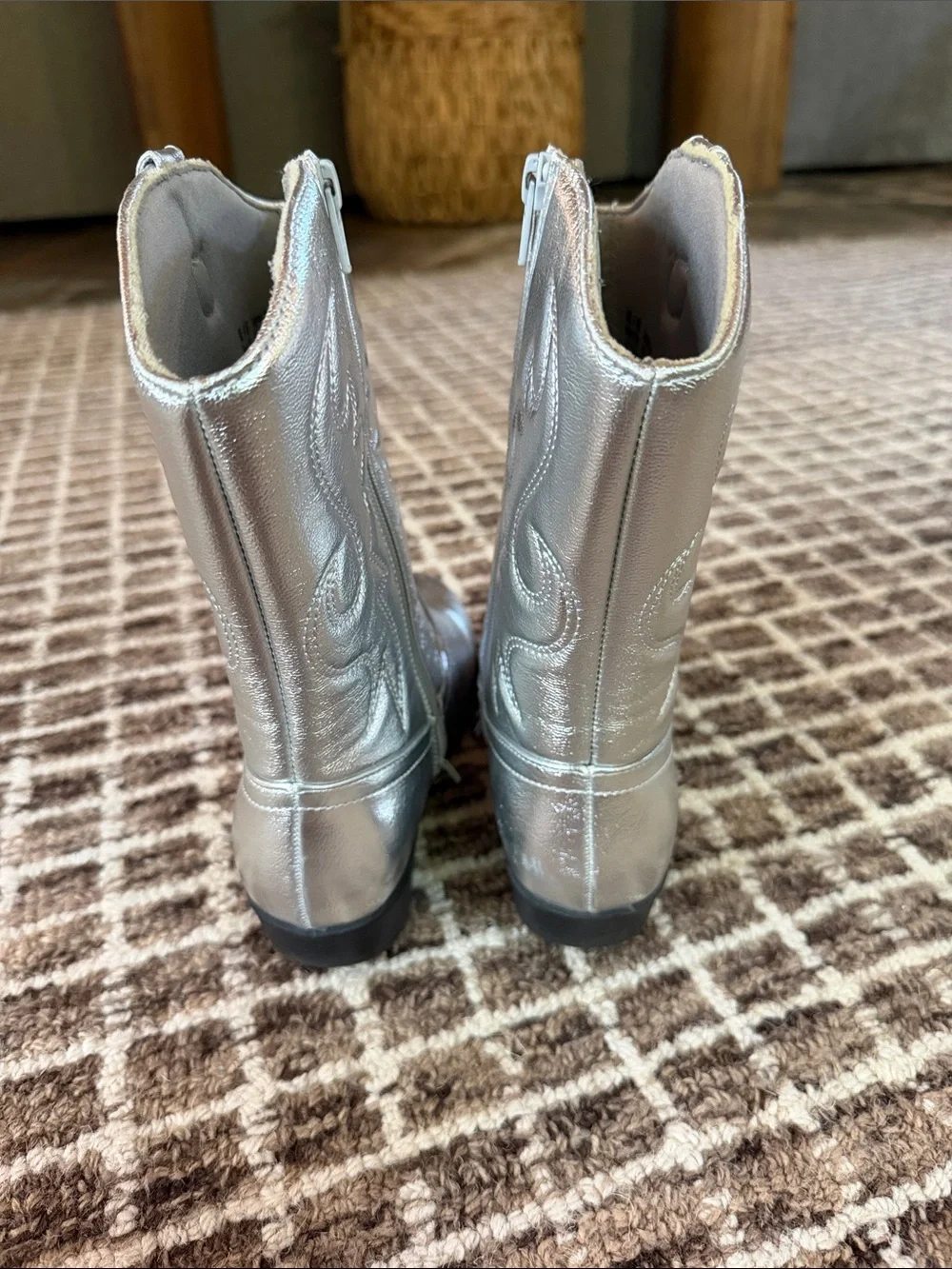 Sonoma Goods For Life Girls Silver Western Boots Size 4